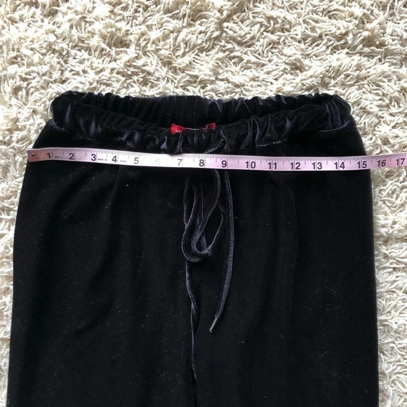 Saks Fifth Avenue velvet pull-on drawstring Pants Black 6888 - Picture 2 of 7